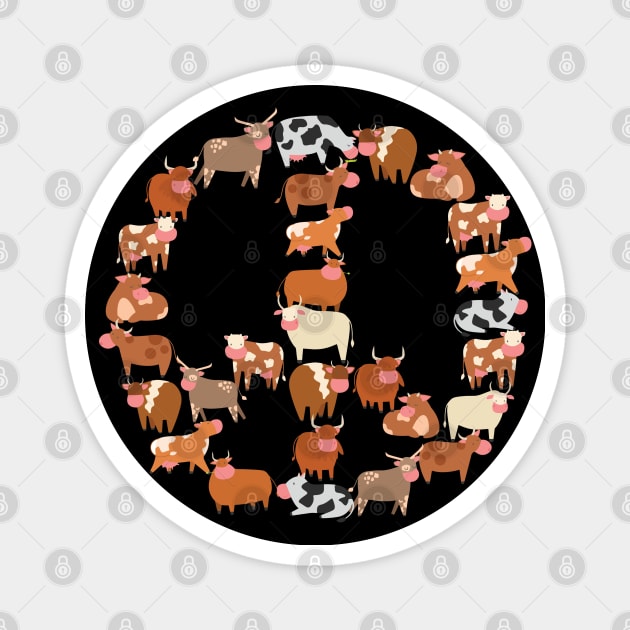 Cow Peace Sign Magnet by Dojaja